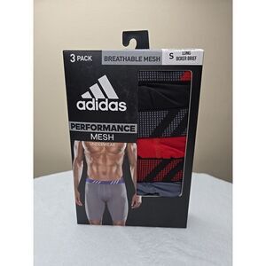 Adidas Men's Sport Performance Mesh Long Boxer Brief Underwear (3 Pack) SMALL